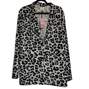 Serra Ladies‎ Oversized Leopard Print Blazer Jacket XL